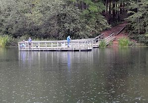 Fishing in light rain