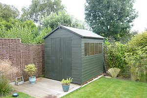 Garden shed for storing fishing tackle